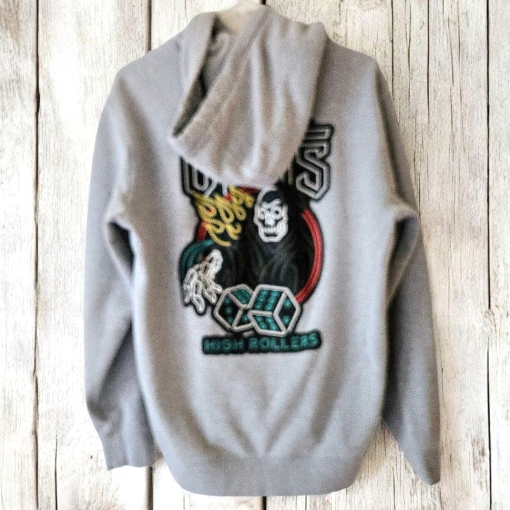Vans off the Wall Men's Hoodie Fleece "The Original High Rollers" Gray Sz M